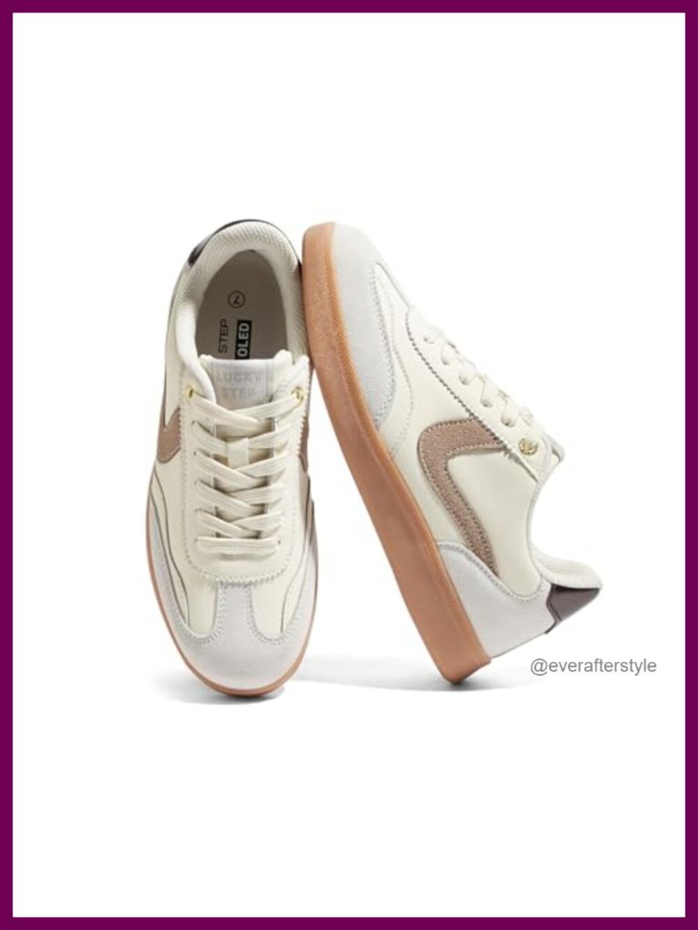 Women's Faux PU Leather Lace-Up Sneakers Casual Walking Skate Shoes